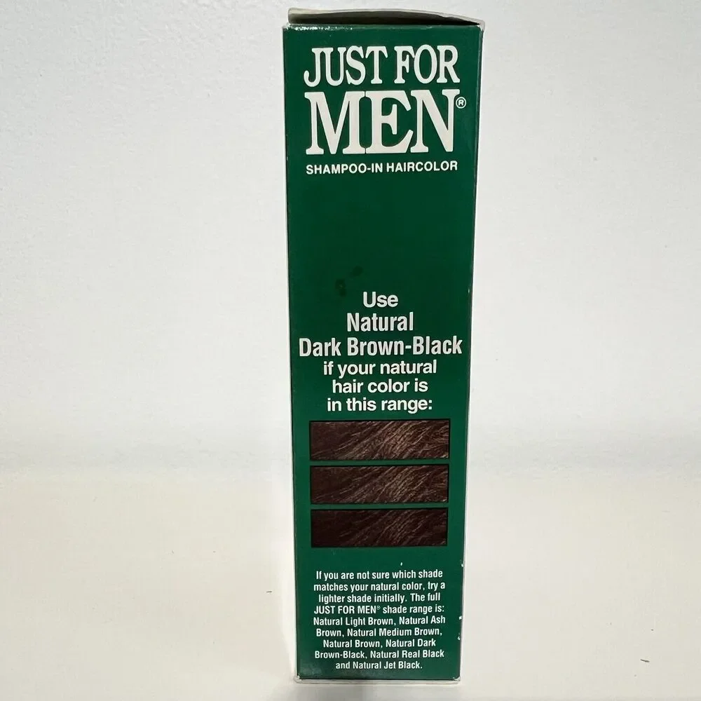 Just For Men Shampoo In Hair Color Natural Dark Brown Black Vintage Prop